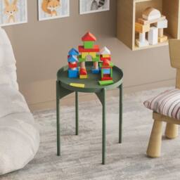 CALICOSY End Table With Round Metal Top, 57 Cm High - COLE in Light Green - thumbnail 3