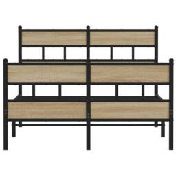 Berkfield Home Metal Bed Frame without Mattress Sonoma Oak 120x200 cm in Brown - thumbnail 4