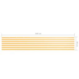Berkfield Home Balcony Screen White & Yellow 90x500 cm Oxford Fabric - thumbnail 5
