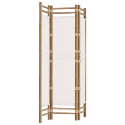 Berkfield Home Folding 3-Panel Room Divider 120 cm Bamboo & Canvas in Beige - thumbnail 2