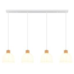 Netlighting Swanson Bar Pendant Ceiling Light Matt White Glass Opal Shades 4x E27 - thumbnail 3