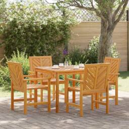 Berkfield Home 4 Piece Garden Dining Set Solid Wood Acacia in Brown - thumbnail 2