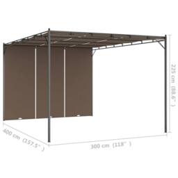 Berkfield Home Garden Gazebo with Side Curtain 4x3x2.25 m Taupe - thumbnail 9