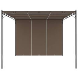 Berkfield Home Garden Gazebo with Side Curtain 4x3x2.25 m Taupe - thumbnail 3