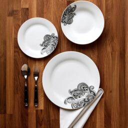 Orsina Durable Prince 12 Piece Black Dinner Set, Stylish Dinner Set For Dinner, Contemporary Design Crockery Set - thumbnail 1