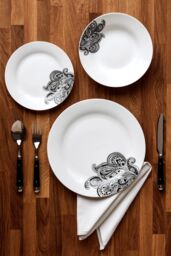 Orsina Durable Prince 12 Piece Black Dinner Set, Stylish Dinner Set For Dinner, Contemporary Design Crockery Set - thumbnail 2