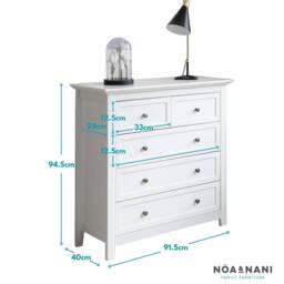 Nöa and Nani Karlstad Chest of Drawers 2+3 Drawer in White - thumbnail 7