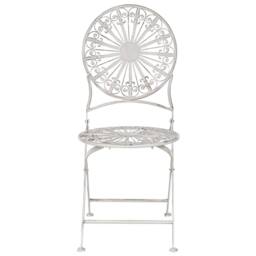 Wyld and Coco White Iron Foldable Bistro Set - Round Table and 2 Chairs - thumbnail 3