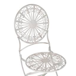 Wyld and Coco White Iron Foldable Bistro Set - Round Table and 2 Chairs - thumbnail 9