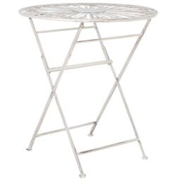 Wyld and Coco White Iron Foldable Bistro Set - Round Table and 2 Chairs - thumbnail 7