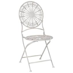 Wyld and Coco White Iron Foldable Bistro Set - Round Table and 2 Chairs - thumbnail 5