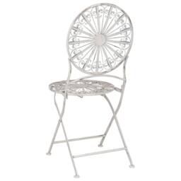 Wyld and Coco White Iron Foldable Bistro Set - Round Table and 2 Chairs - thumbnail 6