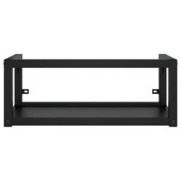 Berkfield Home Elegant Bathroom Washbasin Frame with Built-in Basin Black Iron - thumbnail 4