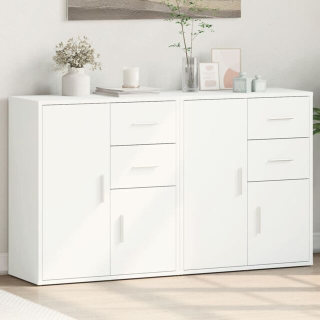 Berkfield Home Sideboards 2 pcs White 60x31x70 cm Engineered Wood - Size: 60 x 31 x 70 cm - image 1