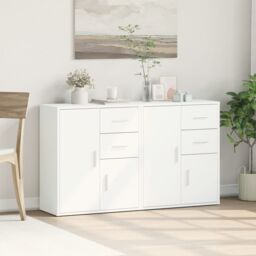 Berkfield Home Sideboards 2 pcs White 60x31x70 cm Engineered Wood - Size: 60 x 31 x 70 cm - thumbnail 3
