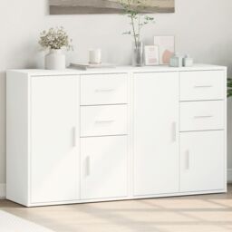 Berkfield Home Sideboards 2 pcs White 60x31x70 cm Engineered Wood - Size: 60 x 31 x 70 cm - thumbnail 1