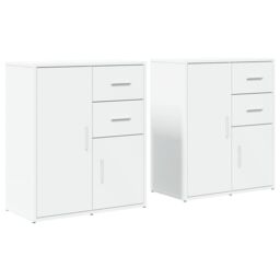 Berkfield Home Sideboards 2 pcs White 60x31x70 cm Engineered Wood - Size: 60 x 31 x 70 cm - thumbnail 2