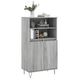 Berkfield Home Highboard Grey Sonoma 60x36x110 cm Engineered Wood - Size: 60 x 36 x 110 cm - thumbnail 1