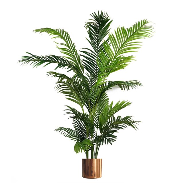 Leaf 180cm Artificial Palm Tree Extra Large Copper Planter in Green - image 1