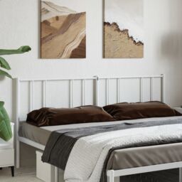 Berkfield Home Metal Headboard White 200 cm