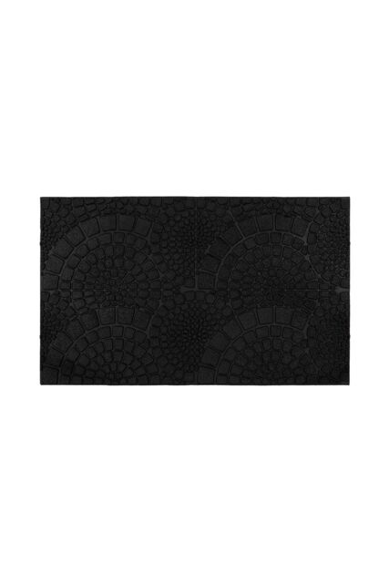 JVL Mosaic Scraper Rubber Doormat 45x75cm in Black - Size: 45 cm x 75 cm - image 1