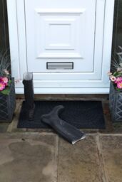 JVL Mosaic Scraper Rubber Doormat 45x75cm in Black - Size: 45 cm x 75 cm - thumbnail 2