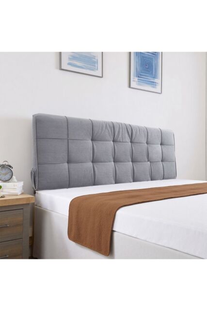 Living and Home Soft Headboard pillow Cushion with Removable Cover in Light Grey - image 1