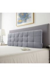 Living and Home Soft Headboard pillow Cushion with Removable Cover in Light Grey - thumbnail 2