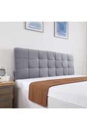 Living and Home Soft Headboard pillow Cushion with Removable Cover in Light Grey - thumbnail 1