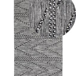 Wyld and Coco Cotton Tufted Geometric Rug Black and White 80 x 150 cm - Size: 80 cm x 150 cm - thumbnail 2