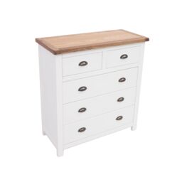 Cabinet Bits Lovere 5 Drawer Chest of Drawers Brass Cup Handle in Off-White - thumbnail 3