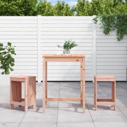 Berkfield Home 3 Piece Garden Bar Set Solid Wood Douglas in Brown - thumbnail 1
