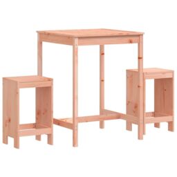Berkfield Home 3 Piece Garden Bar Set Solid Wood Douglas in Brown - thumbnail 2