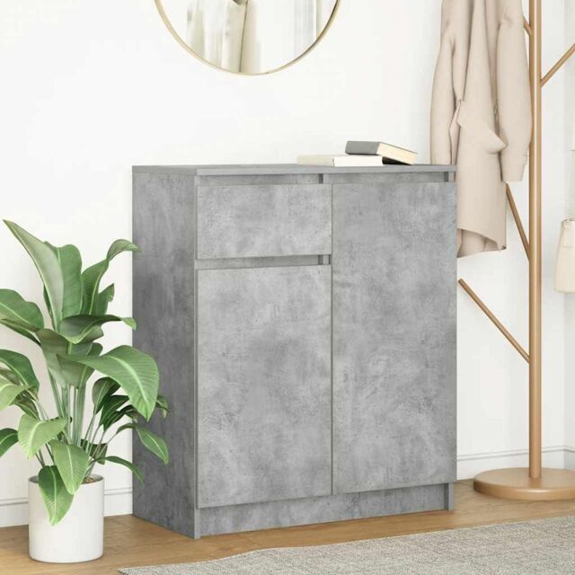 Berkfield Home Sideboard with Drawer Concrete Grey 71x35x84 cm Engineered Wood - Size: 71 x 35 x 84 cm - image 1