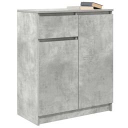 Berkfield Home Sideboard with Drawer Concrete Grey 71x35x84 cm Engineered Wood - Size: 71 x 35 x 84 cm - thumbnail 4
