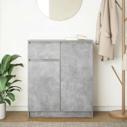 Berkfield Home Sideboard with Drawer Concrete Grey 71x35x84 cm Engineered Wood - Size: 71 x 35 x 84 cm - thumbnail 3