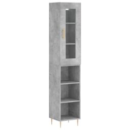 Berkfield Home Highboard Concrete Grey 34.5x34x180 cm Engineered Wood - thumbnail 2