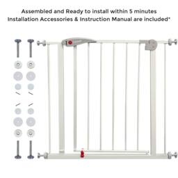 Crystals Home Baby Safety Gate Pet Dog Barrier Stair Doorway Guard 70x76cm in White - Size: 70x76 cm - thumbnail 5