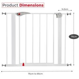 Crystals Home Baby Safety Gate Pet Dog Barrier Stair Doorway Guard 70x76cm in White - Size: 70x76 cm - thumbnail 7