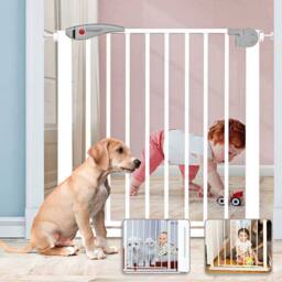 Crystals Home Baby Safety Gate Pet Dog Barrier Stair Doorway Guard 70x76cm in White - Size: 70x76 cm - thumbnail 8