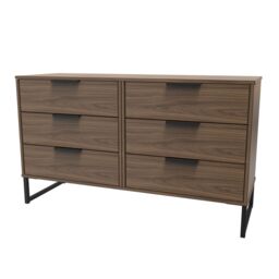Ready Assembled 2 U Fuji 6 Drawer Wide Chest (Ready Assembled) in Walnut - thumbnail 3