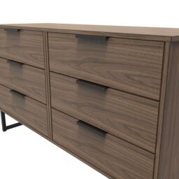 Ready Assembled 2 U Fuji 6 Drawer Wide Chest (Ready Assembled) in Walnut - thumbnail 4
