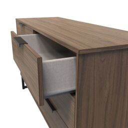 Ready Assembled 2 U Fuji 6 Drawer Wide Chest (Ready Assembled) in Walnut - thumbnail 5