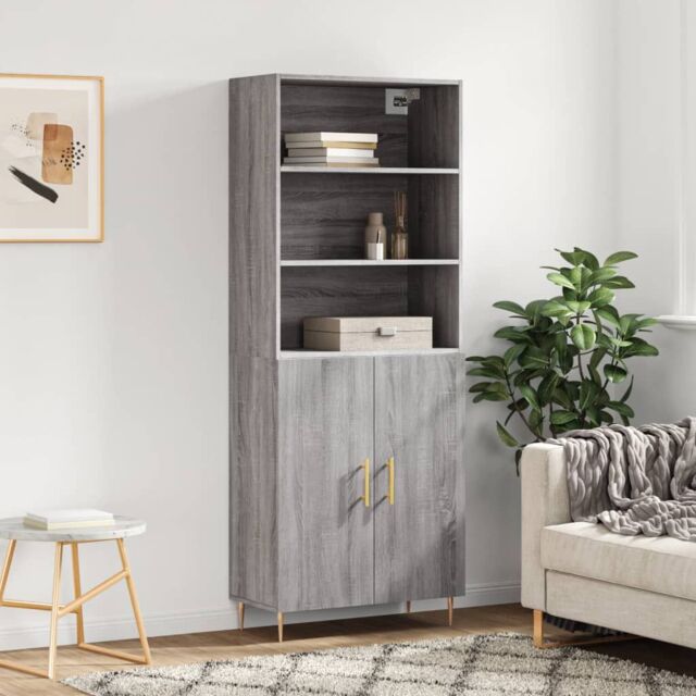 Berkfield Home Highboard Grey Sonoma 69.5x34x180 cm Engineered Wood - image 1