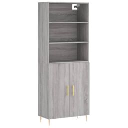 Berkfield Home Highboard Grey Sonoma 69.5x34x180 cm Engineered Wood - thumbnail 2