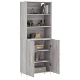 Berkfield Home Highboard Grey Sonoma 69.5x34x180 cm Engineered Wood - thumbnail 3