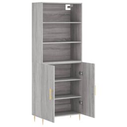 Berkfield Home Highboard Grey Sonoma 69.5x34x180 cm Engineered Wood - thumbnail 4