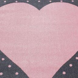 Bravich LTD Kids Circle Heart Rug - Bambi in Pink - Size: 120 cm diameter - thumbnail 1