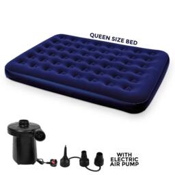 Havendro Inflatable AirBed Mattress Size Queen + Air Pump in Blue - thumbnail 2