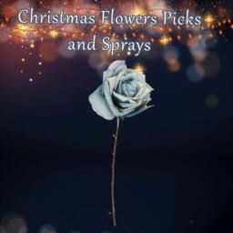 VFM e-Store Christmas Glitter Rose Decoration 47cm x 18cm Blue X 1 - Size: 47 cm x 18 cm - thumbnail 3